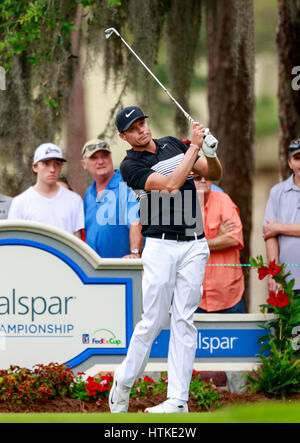 Innisbrook Resort. 12. März 2017. Florida, USA-Nick Watney am 2. Loch während der Endrunde der PGA Valspar Championship auf dem Copperhead Golfplatz im Innisbrook Resort. Del Mecum/CSM/Alamy Live-Nachrichten Stockfoto