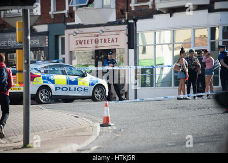 Winchester, Hampshire, UK. 13. März 2017. Winchester Stadtzentrum gesperrt wegen großen Polizei-Vorfall. Bildnachweis: Will Bailey/Alamy Live-Nachrichten Stockfoto