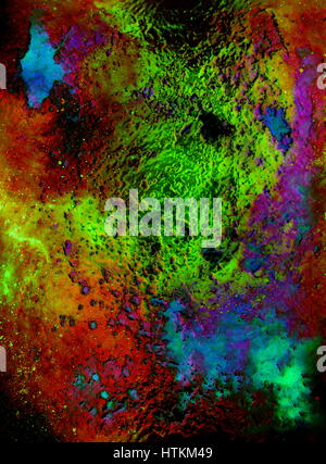 Zusammenfassung Hintergrund mit mehrfarbiger Raumstrukturen, knistert und Flecken, Glas-Effekt. Stockfoto