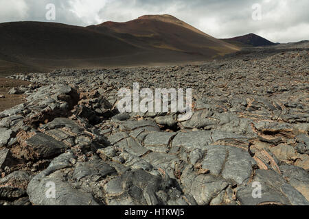 Lavafeld am Vulkan Tolbachik, nach Ausbruch im Jahr 2012 Klyuchevskaya Gruppe von Vulkanen Stockfoto