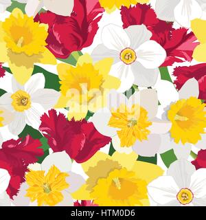 Florale nahtlose Muster. Blume Hintergrund. gedeihen Garten Textur Stock Vektor