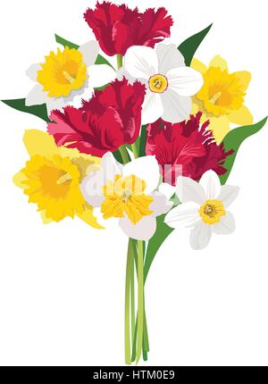 Flower Bouquet. floralen Rahmen. gedeihen Grußkarte. Sommer Dekor Stock Vektor