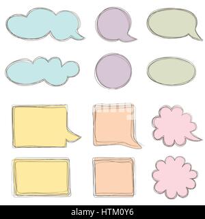 Sprechblase. Symbol Chat. Blatt Papier für Hinweis frame Elemente Stock Vektor