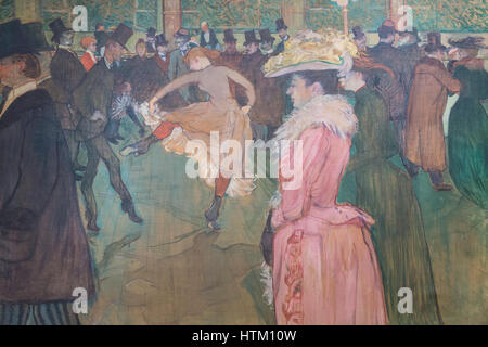 Im Moulin Rouge: Die Tanz, 1890, Öl auf Leinwand, Henri de Toulouse-Lautrec, Philadelphia Museum der Kunst Stockfoto