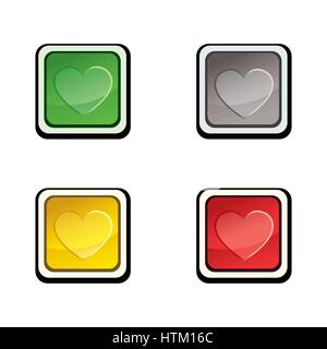 Taste eingestellt. Icon Design Elemente mit Liebe Herz. Stock Vektor