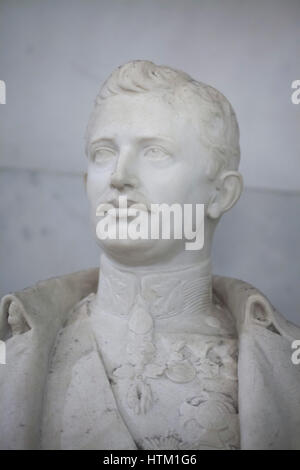 Marmor Büste von Kaiser Charles I von Österreich in der Kaisergruft (Kapuzinergruft) in Wien, Österreich. Der letzte regierende Kaiser von Österreich-Ungarn ist noch auf der Insel Madeira, Portugal beerdigt. Stockfoto