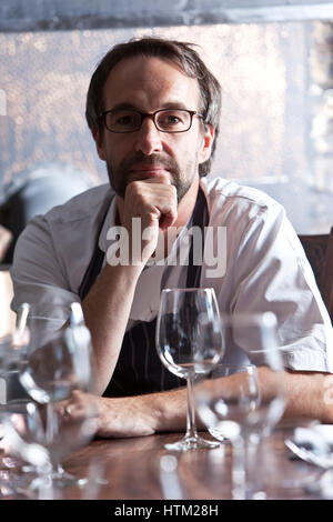 Abergavenny; Die Hardiwck; VEREINIGTES KÖNIGREICH. Stephen Terry; Wales; Celebrity Chef und Besitzer. Stockfoto