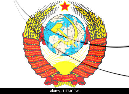 Wappen der Sowjetunion. 3D Illustration. Stockfoto