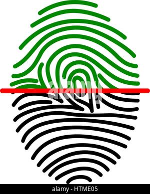 Fingerabdruck-grünes Symbol Bild Vektor-Illustration-design Stock Vektor