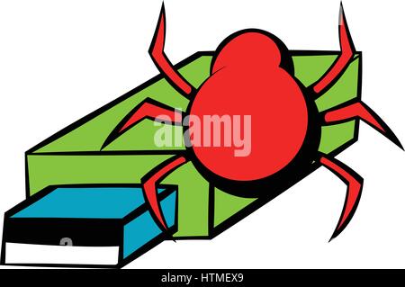 Flash-Laufwerk von Symbol Cartoon Virus infiziert Stock Vektor