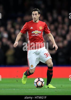 Manchester United Matteo Darmian während der Emirate FA Cup, Viertel Finale an der Stamford Bridge, London. Stockfoto