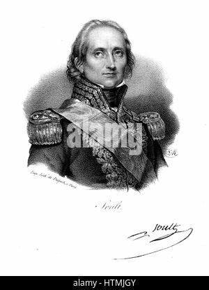 Nicolas Jean de Dieu Soult (1769-1851) französischer Soldat; Marschall von Frankreich von Napoleon 1804 erstellt; Französischer Kommandant in Spanien und Portugal. Lithographie c1830 Stockfoto