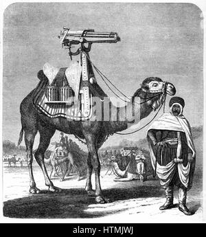 Schnellfeuer-Gatling-Kanone (1861-1862): "Die großen Branchen der Vereinigten Staaten", Hartford, 1872. Gravur Stockfoto