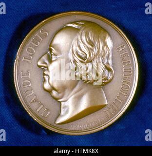 Claude Louis Berthollet (1748-1822) französischer Chemiker. Porträt von Obverse der Gedenkmedaille. Stockfoto