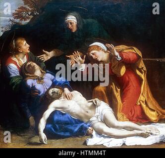 Annibale CARRACI (1560-1609) die drei Marien (der tote Christus betrauert) 1604 Öl auf Leinwand. National Gallery, London Stockfoto