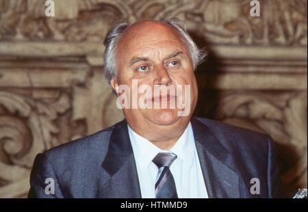 Norman Willis, Generalsekretär der Gewerkschaft-Kongreß, spricht beim Kongress in Blackpool, England am 4. September 1989. Stockfoto