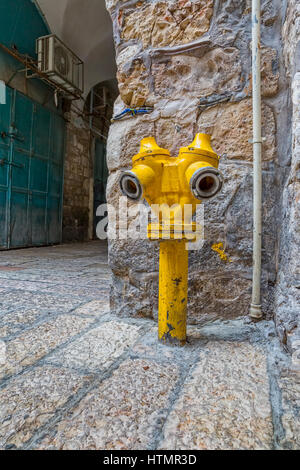 Jerusalem öffentliche Hydranten Stockfoto