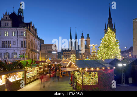 Weihnachtsmarkt Halle / Saale, Sachsen-Anhalt, Deutschland Stockfoto