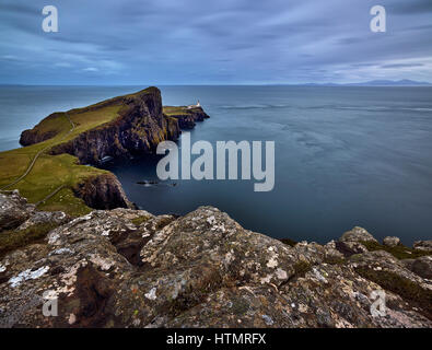 Landschaftlich Point Lighthouse, Isle Of Skye, Schottland Stockfoto