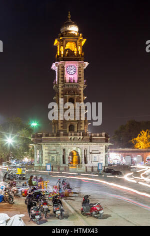 Clock Tower und Sardar Markt, Jodhpur, Indien Stockfoto