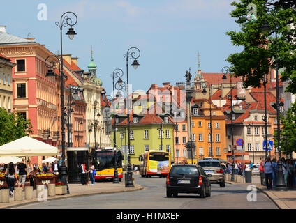 Krakowskie Przedmieście Allee Warschau Polen Stockfoto