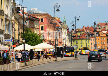 Krakowskie Przedmieście Allee Warschau Polen Stockfoto