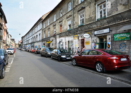 KRAKAU, POLEN - 9. SEPTEMBER 2016. Jüdische Viertel Kazimierz, historischen Stadtteil von Krakau in Polen. Stockfoto