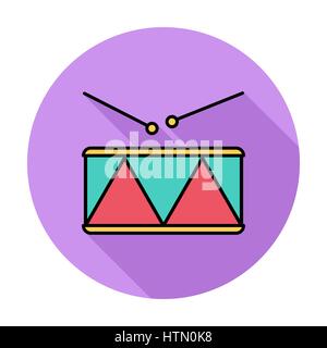 Trommel, dünne Linie flach Vektor Verwandte Symbolsatz für Web und mobile Anwendungen. Es kann als - Symbol, Piktogramm, Infografik-Element verwendet werden. Vektor-Illustra Stock Vektor