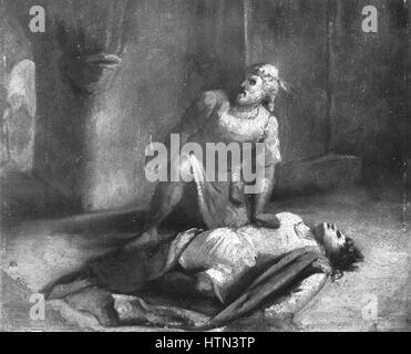 Karl Javurek 30. (7) 1815-24. (3) 1909 - Smrt Vaclava III., studie Stockfoto