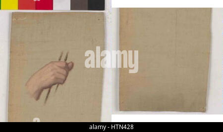 Karl Javurek 30. (7) 1815-24. (3) 1909 - Studie ruky Stockfoto