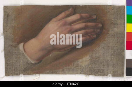 Karl Javurek 30. (7) 1815-24. (3) 1909 - Studie Prave ruky Stockfoto