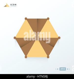 Strand Sonnenschirm Symbol origami Stock Vektor