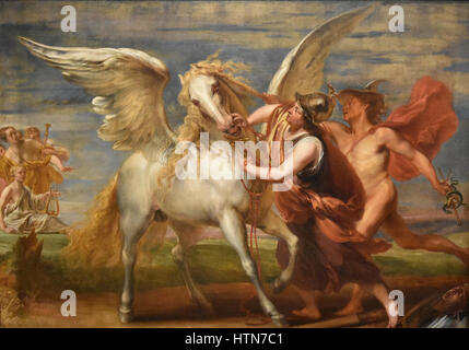 Jan Boeckhorst (1604-1668) Minerva Beteugelt Pegasus traf de Skipper van Mercurius - Noordbrabants Museum-Hertogenbosch 26.08.2016 Stockfoto