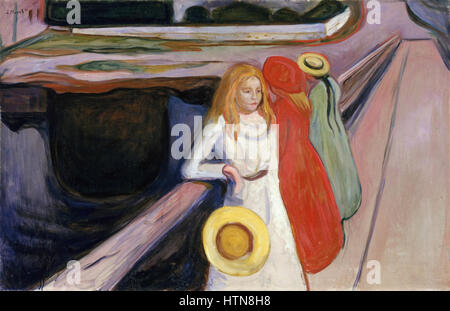 Edvard Munch - das Mädchen auf der Brücke, Hamburger Kunsthalle (1901) Stockfoto