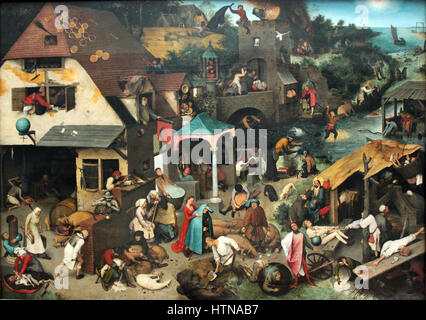 Pieter Bruegel der ältere - die niederländischen Sprichwörter anagoria Stockfoto