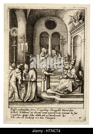 Wenceslas Hollar - Jesus vor Kajaphas 2 wieder Stockfoto