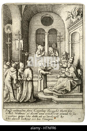 Wenceslas Hollar - Jesus vor Kajaphas Stockfoto