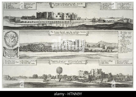 Wenzel Hollar - Kenilworth Castle. Drei Ansichten (Zustand 3) Stockfoto