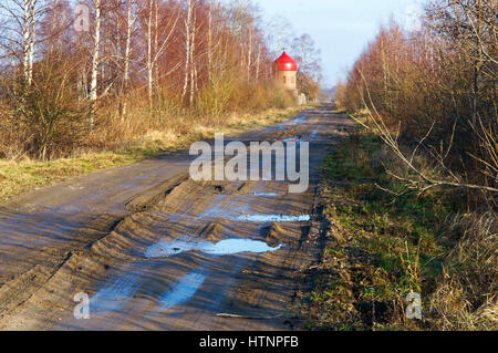 Schlamm, Schmutz, Offroad, unpassierbar, Reisen, Landschaft, Pfütze, ausgefahrenen Stockfoto