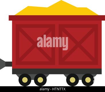 Warenkorb auf Rädern mit gold Symbol, flachen Stil Stock Vektor