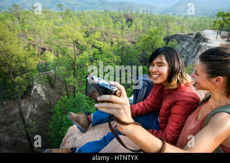 Paar erkunden Reise Urlaub Konzept Stockfoto