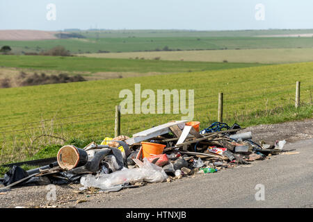 Brighton, UK. 13. März 2017. Fliege-Kippen in der South Downs National Park, in der Nähe von Brighton Credit: Andrew Hasson/Alamy Live News Stockfoto