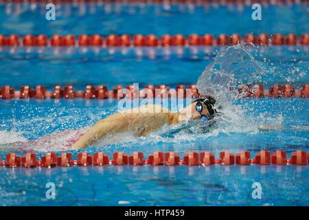 Madrid, Spanien. 11. März 2017. Kosuke Hagino (JPN) Schwimmen: Kosuke Hagino Japans konkurriert in der Herren, 200m Freistil Finale auf die Gemeinschaft von Madrid Open im Mundial 86 Schwimmzentrum in Madrid, Spanien. Bildnachweis: Mutsu KAWAMORI/AFLO/Alamy Live-Nachrichten Stockfoto