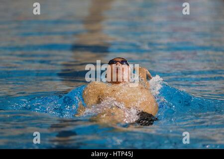 Madrid, Spanien. 11. März 2017. Kosuke Hagino (JPN) Schwimmen: Kosuke Hagino Japans konkurriert in der Herren 200m Lagenschwimmen Qualifikation auf die Gemeinschaft von Madrid Open im Mundial 86 Schwimmzentrum in Madrid, Spanien. Bildnachweis: Mutsu KAWAMORI/AFLO/Alamy Live-Nachrichten Stockfoto