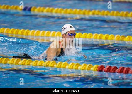 Madrid, Spanien. 11. März 2017. YUI Ohhashi (JPN) Schwimmen: Yui Ohhashi Japans konkurriert in der Frauen 400m Lagenschwimmen Finale auf die Gemeinschaft von Madrid Open im Mundial 86 Schwimmzentrum in Madrid, Spanien. Bildnachweis: Mutsu KAWAMORI/AFLO/Alamy Live-Nachrichten Stockfoto