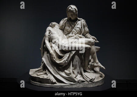 National Gallery, London, UK. 14. März 2017. Pieta (kopiert nach Pieta 1497-1500, St Peter's Vatikanstadt). 1975. die Nationalgalerie präsentiert die erste Ausstellung der kreativen Partnerschaft zwischen Michelangelo (1475-1564) und Sebastian del Piombo (1485-1547) gewidmet. Die Ausstellung läuft vom 15. März bis 25. Juni 2017 Credit: Dinendra Haria/Alamy Live News Stockfoto