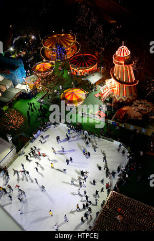 Eislaufen im Winter-Wunderland, Cardiff Stockfoto