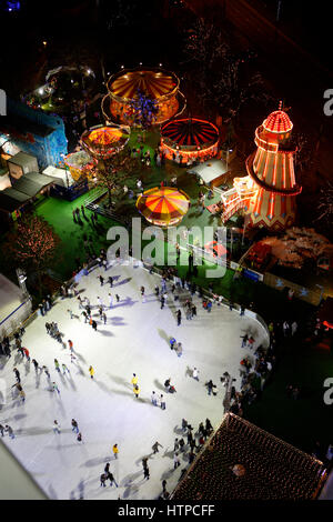 Eislaufen im Winter-Wunderland, Cardiff Stockfoto