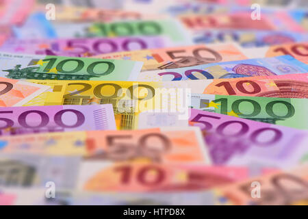 viele verschiedene Euro-Banknoten Stockfoto