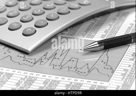 Grafik mit Tabellenblatt zeigt Erfolg bei Finanzen und Börse Stockfoto